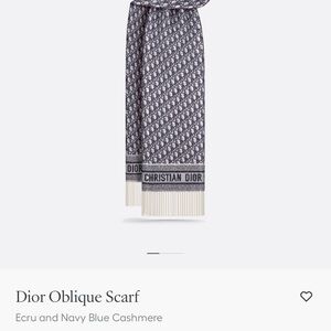 Dior Monogram Cashmere Scarf - Ecru & Navy